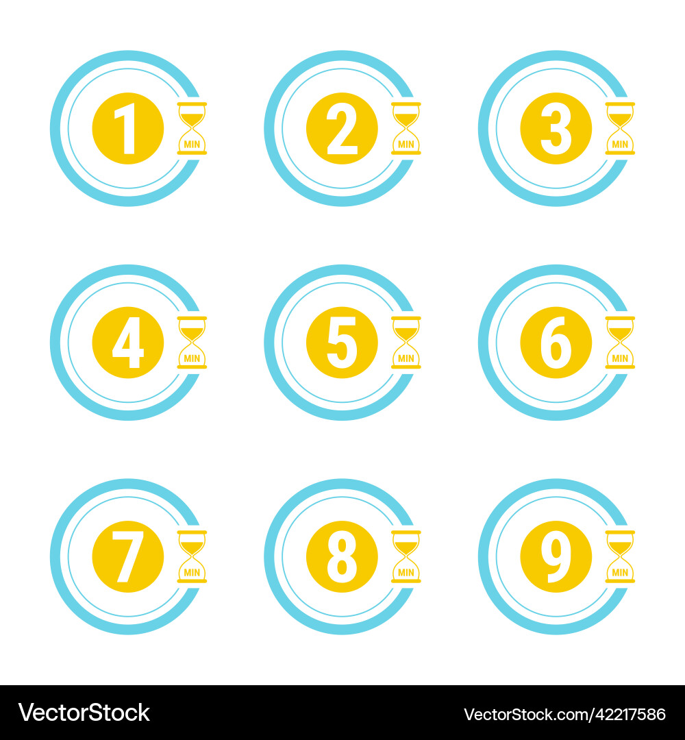 Isoliertes Timer Icon Set Vektorbild