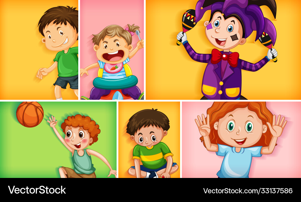 Set different kid characters Set different kid characters vector image