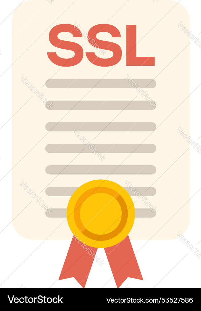 Ssl certificate icon showing secured website Ssl certificate icon showing secured website vector image