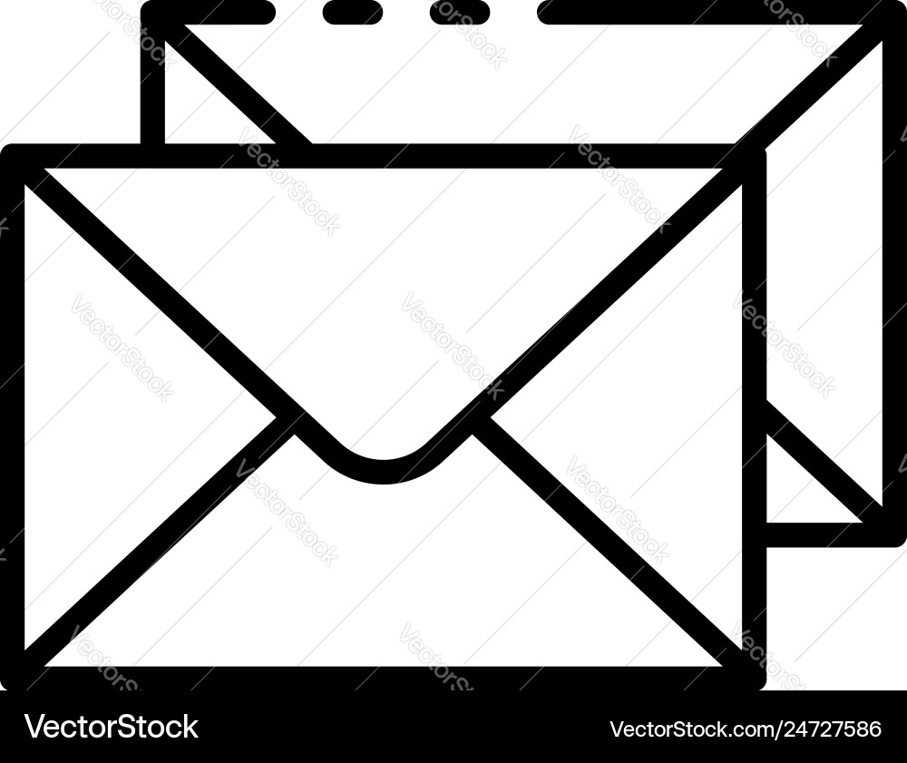Stack envelope icon outline style Vector Image