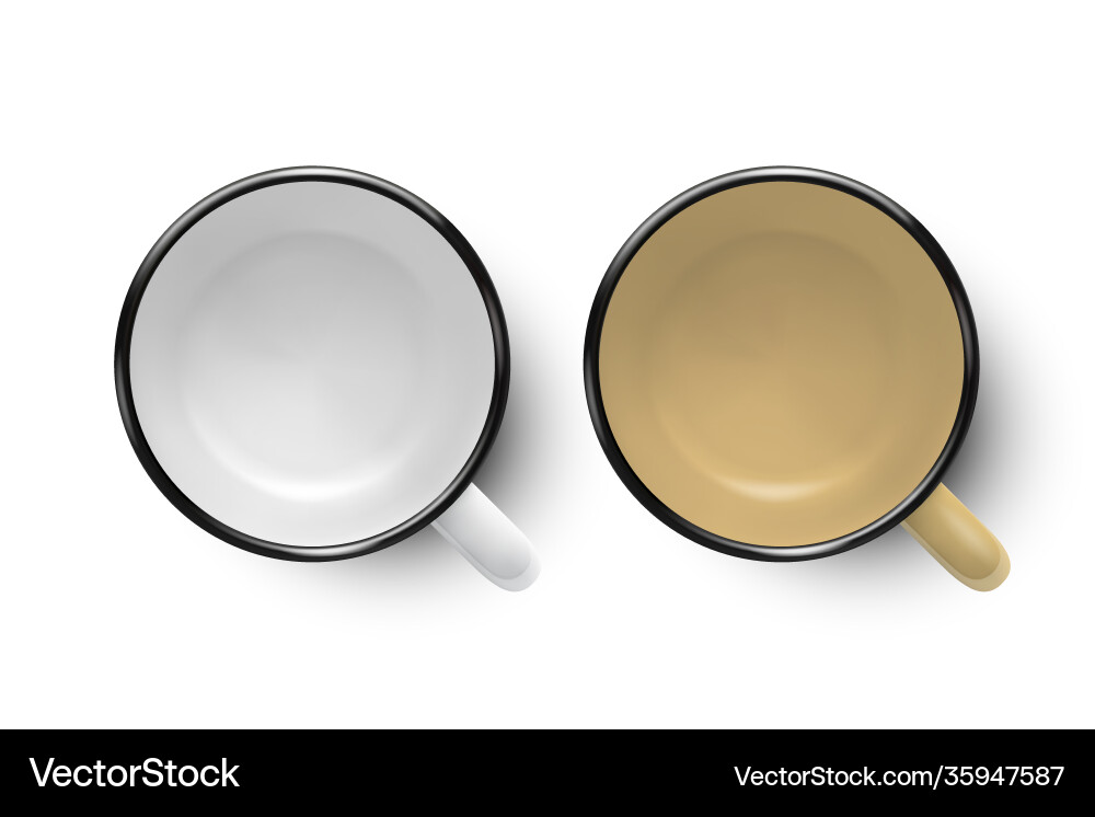 3d realistic enamel metal blank white vector image