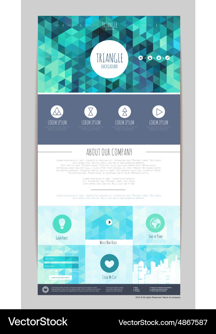 Abstract geometric triangle concept web site vector image