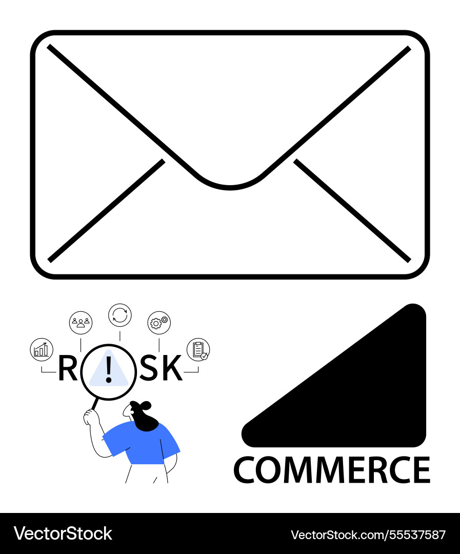 Email Risk Graphics Email communication and risk analysis in e Vector Image