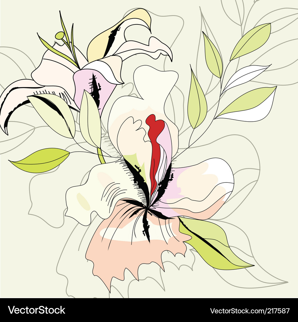 Greeting card with flowers Vector Image