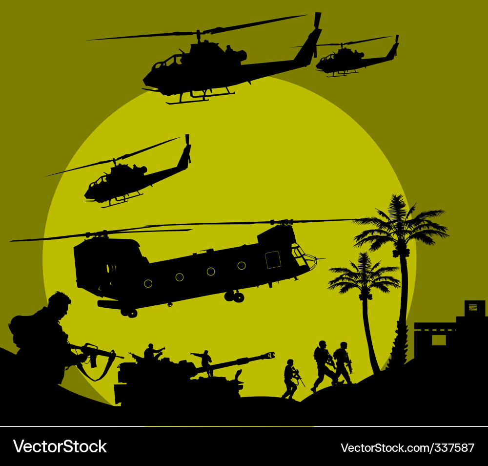 Military Training Scenario Vector Image