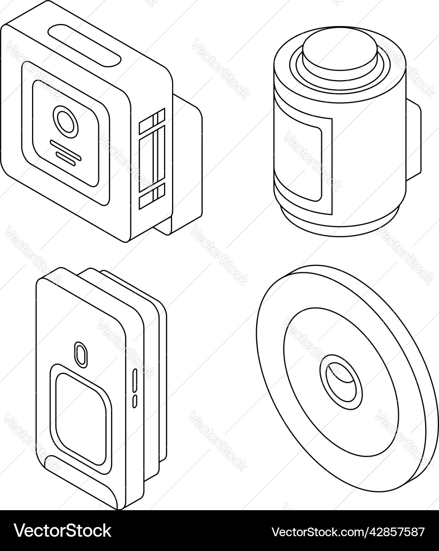 Motion sensor icons set outine Motion sensor icons set outine vector image