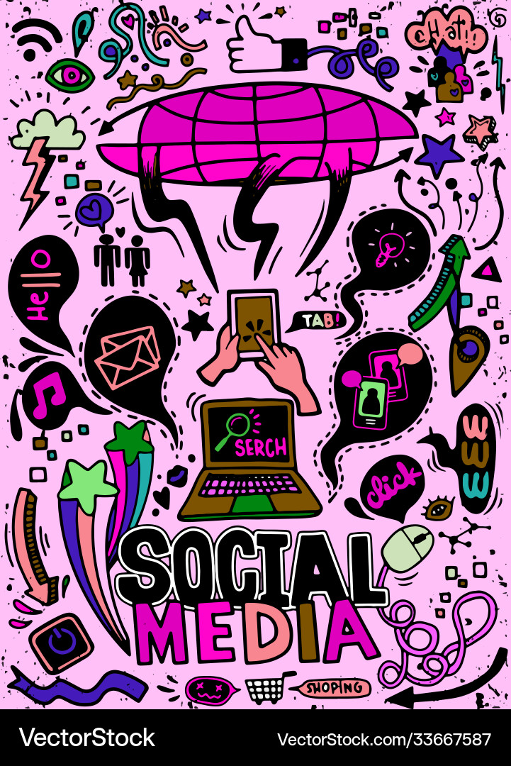 Objekte und Symbole auf Social Media Element Objekte und Symbole auf Social Media Element vektorbild