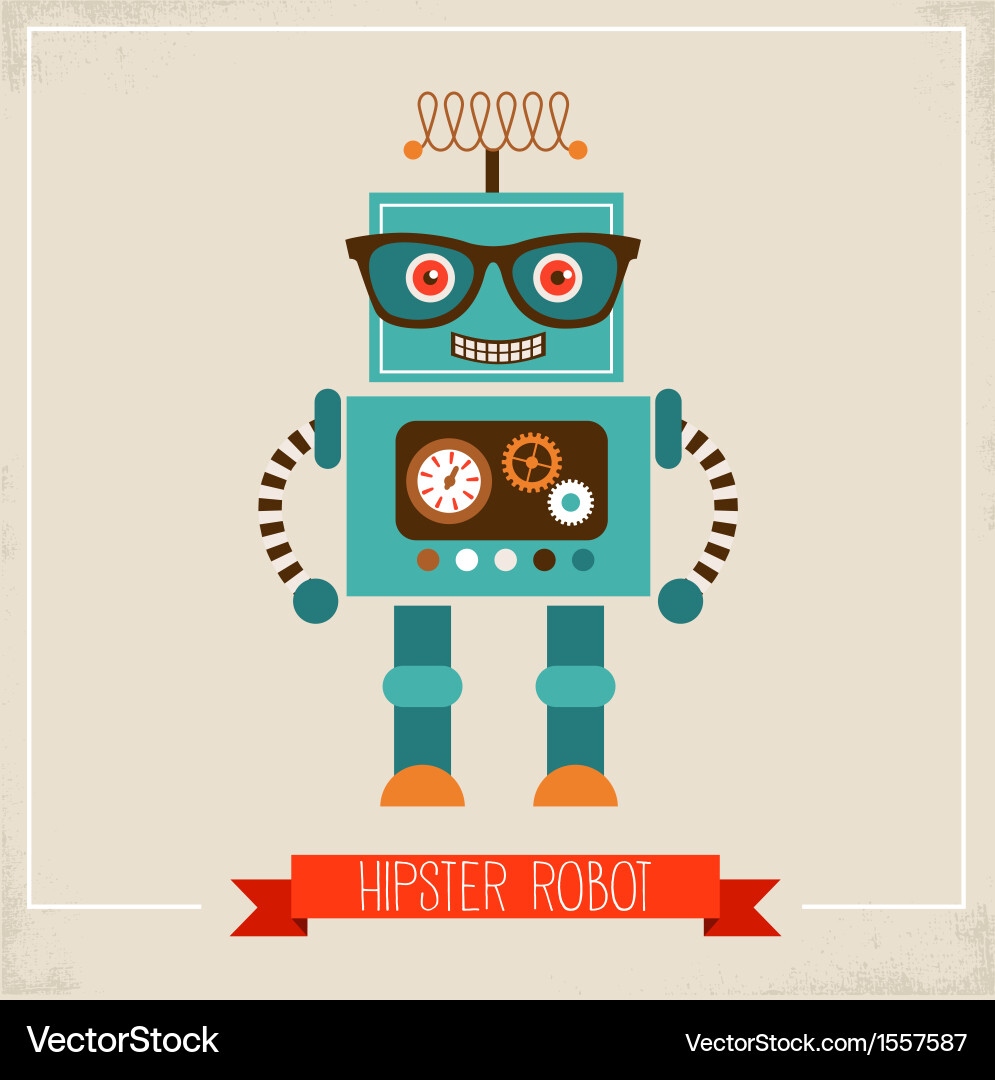 Retro Robot Icon vector image