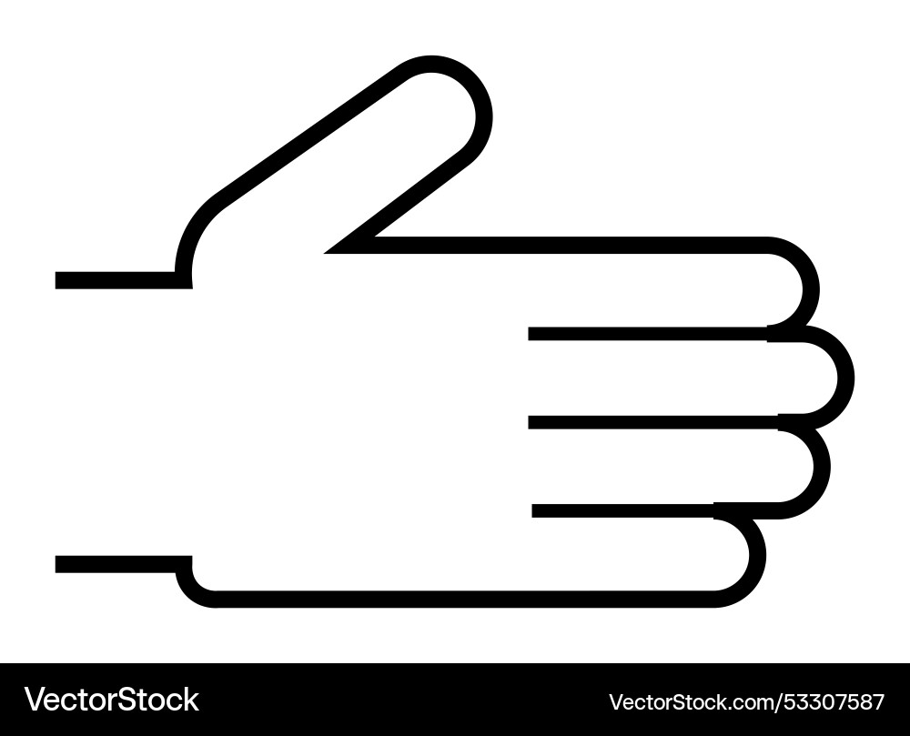 Simple outline of an open hand palm facing Simple outline of an open hand palm facing vector image