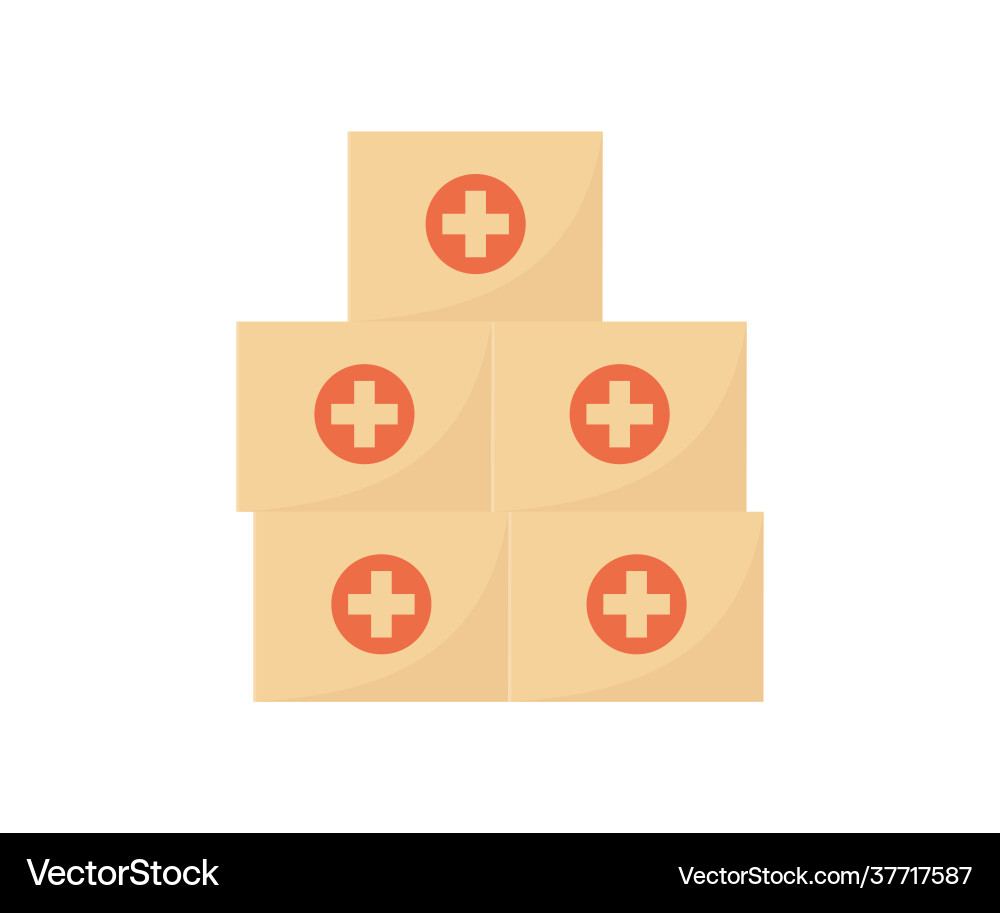 Stack boxes with medicine drugs or virus Stack boxes with medicine drugs or virus vector image