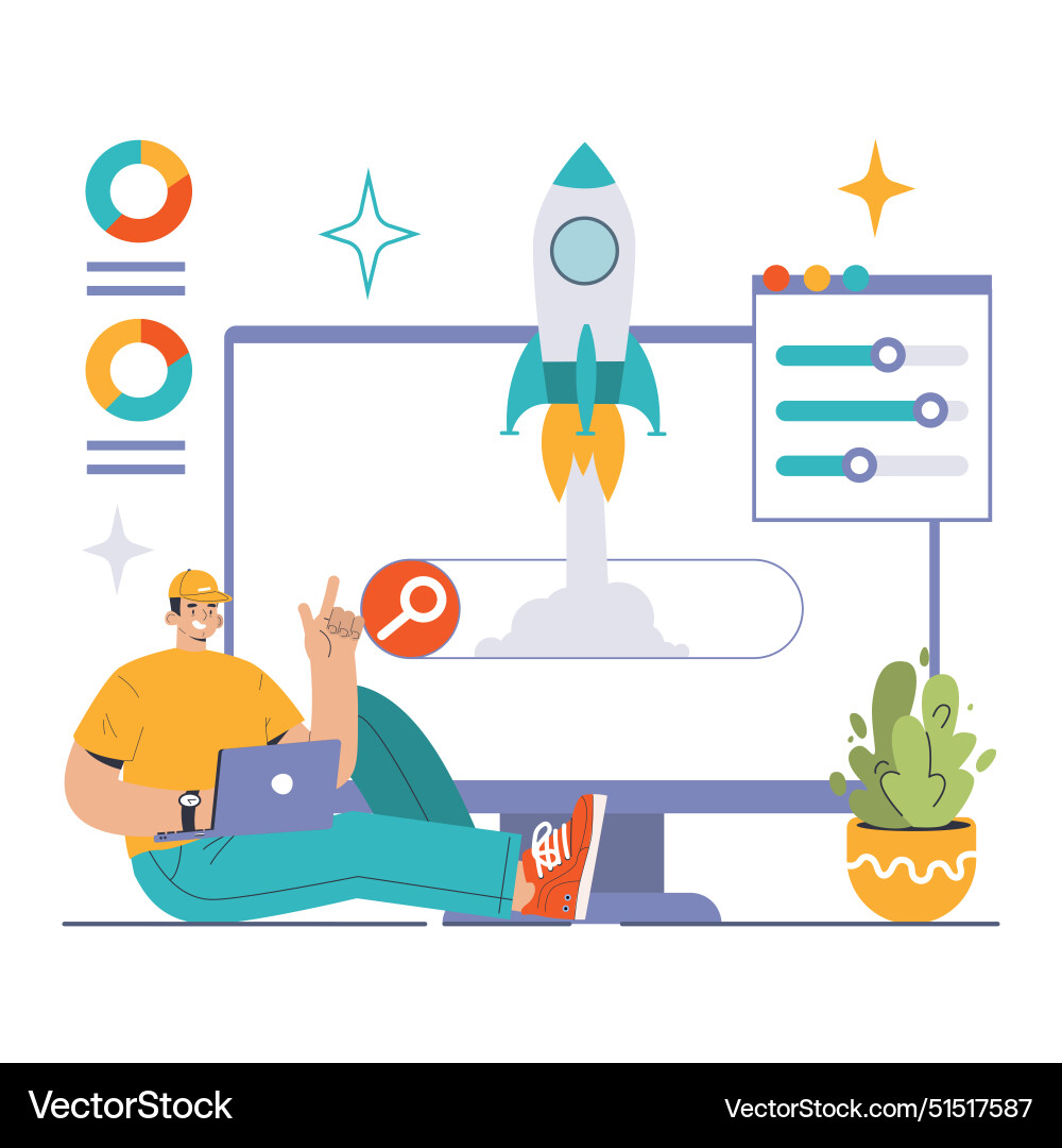 Website analysis conversion rate and traffic Website analysis conversion rate and traffic vector image