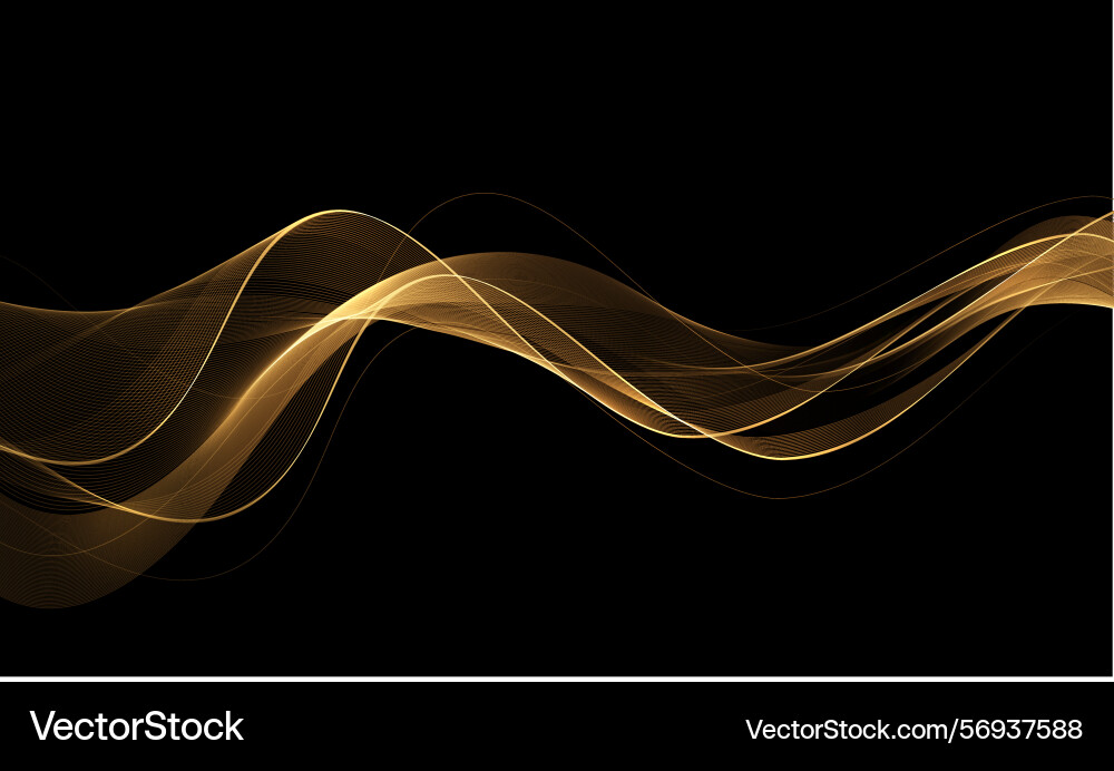 Abstract shiny color gold wave design element Vector Image