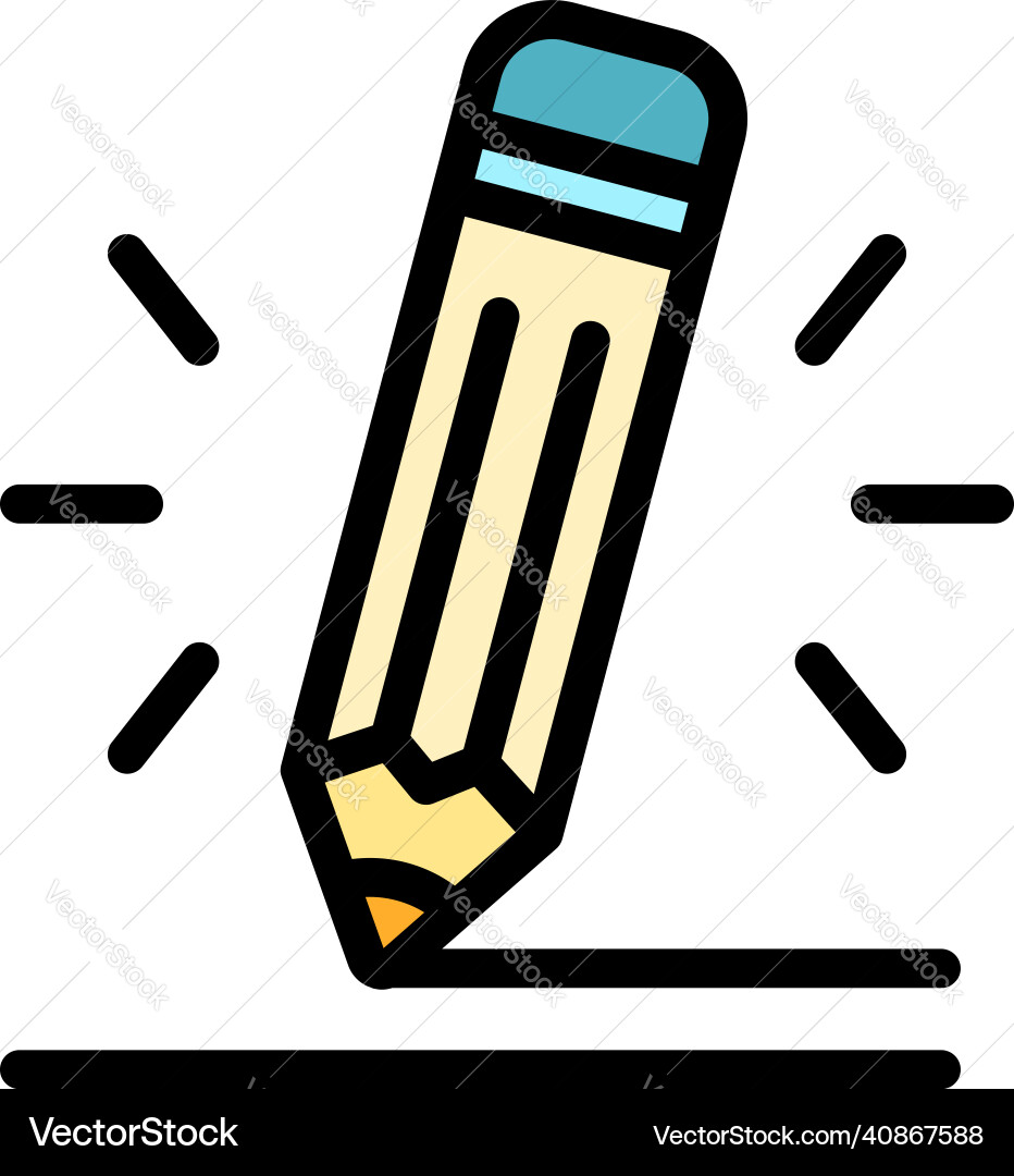 Assignment pen icon color outline Assignment pen icon color outline vector image