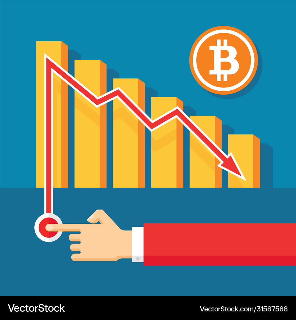 Bitcoin exchange graphic down - creative – Royalty-Free Vector | VectorStock