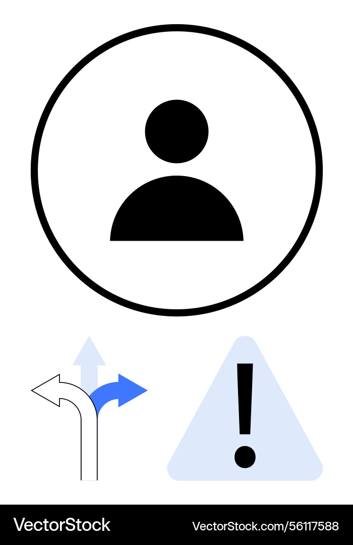 Decision-making concept with user profile arrow Decision-making concept with user profile arrow vector image