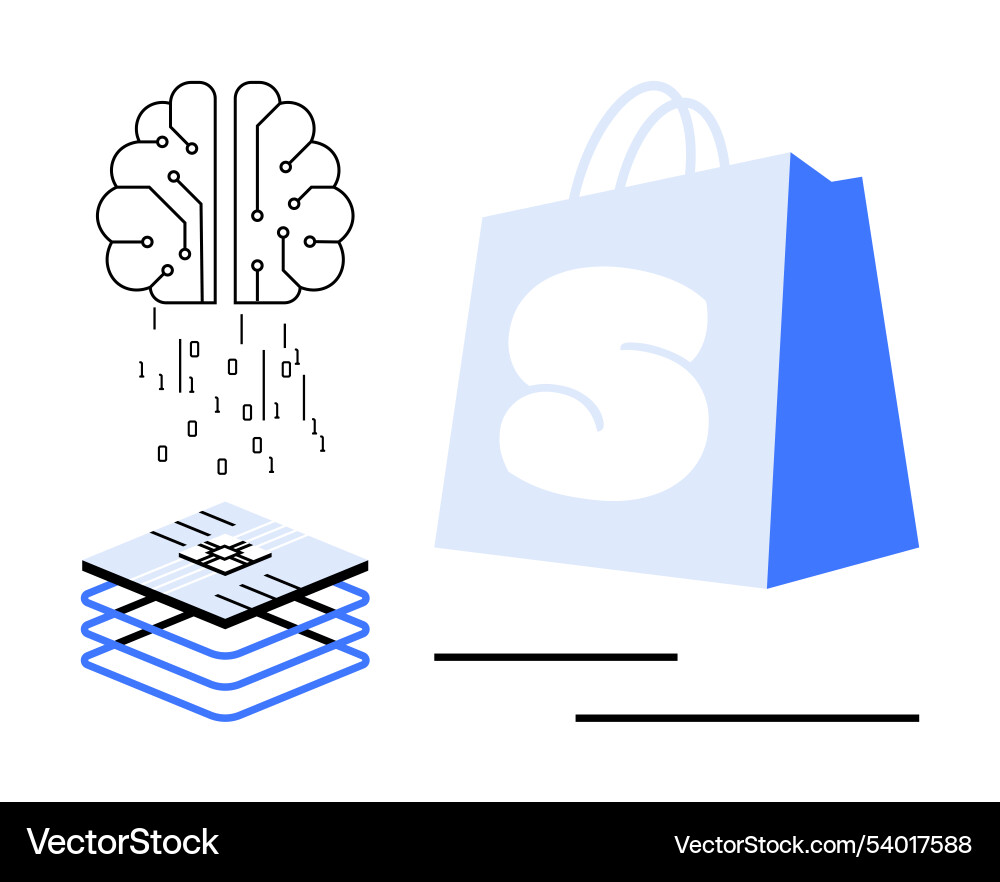 Integration of artificial intelligence in e Integration of artificial intelligence in e Vector Image