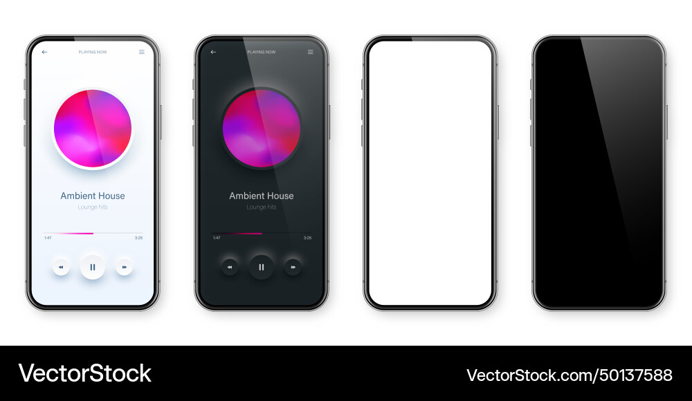 Online audio player user interface smartphone app Vector Image