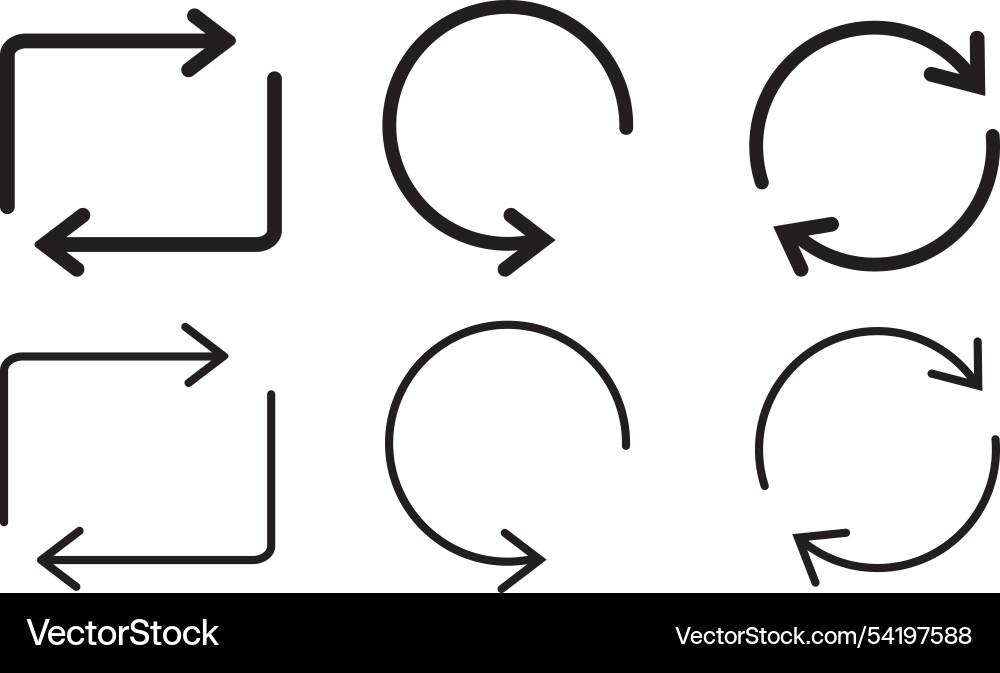 Refresh icon flat style repeat and reload arrow vector image