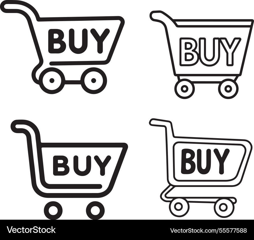 Set of shopping cart icons collection web Vector Image