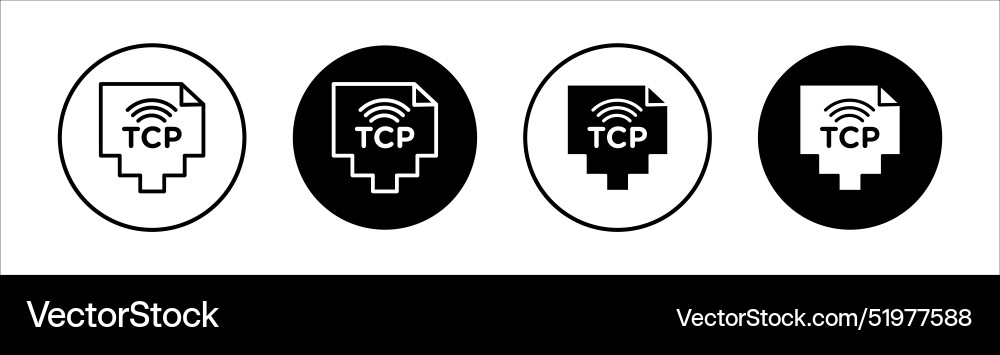 Tcp flat line icon set thin Tcp flat line icon set thin vector image