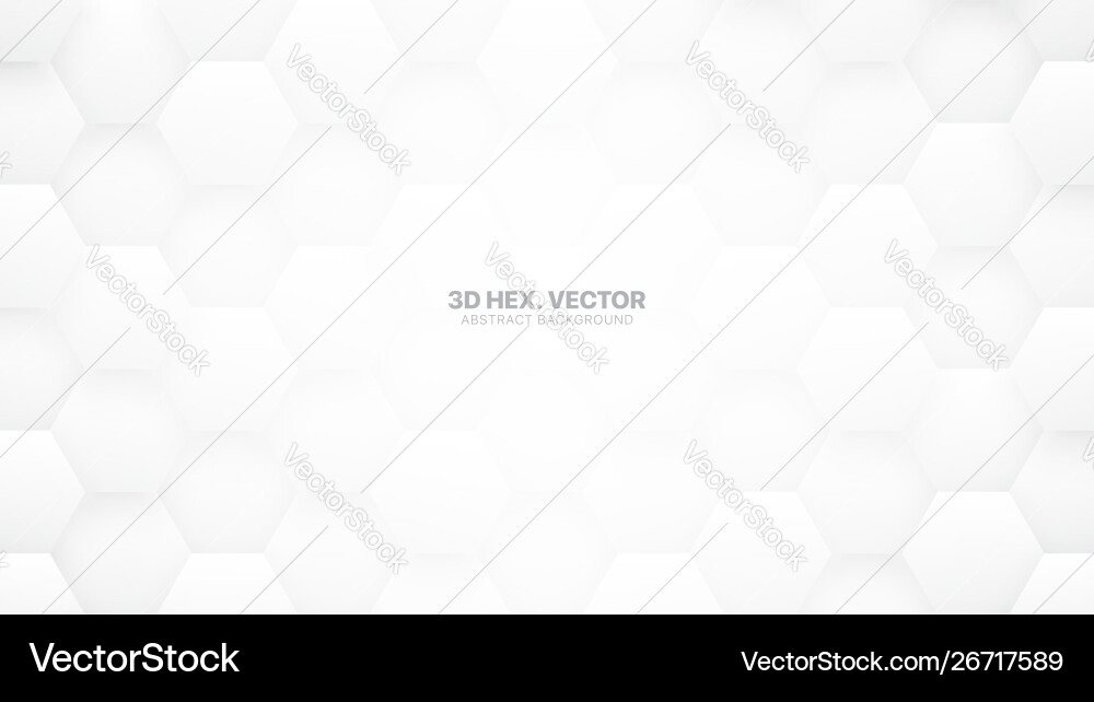 3D Hexagonal White Background vector image