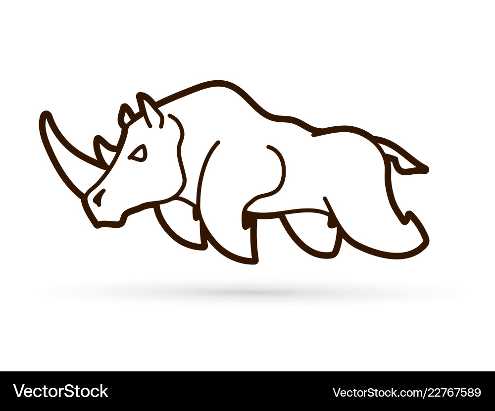 Angry rhino attack graphic Angry rhino attack graphic vector image