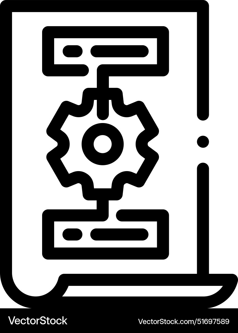 Blueprint icon thin linear style design isolated Blueprint icon thin linear style design isolated vector image