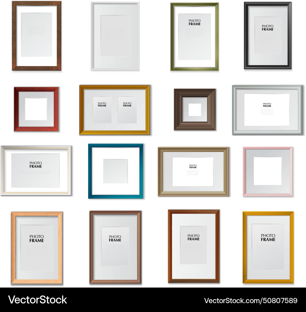 Different types square and rectangular picture Different types square and rectangular picture vector image