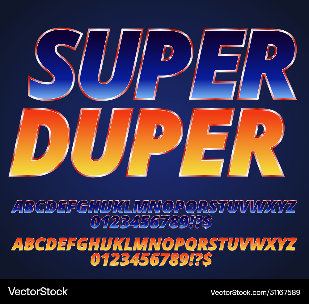 Dynamic Retro Font Duo vector image