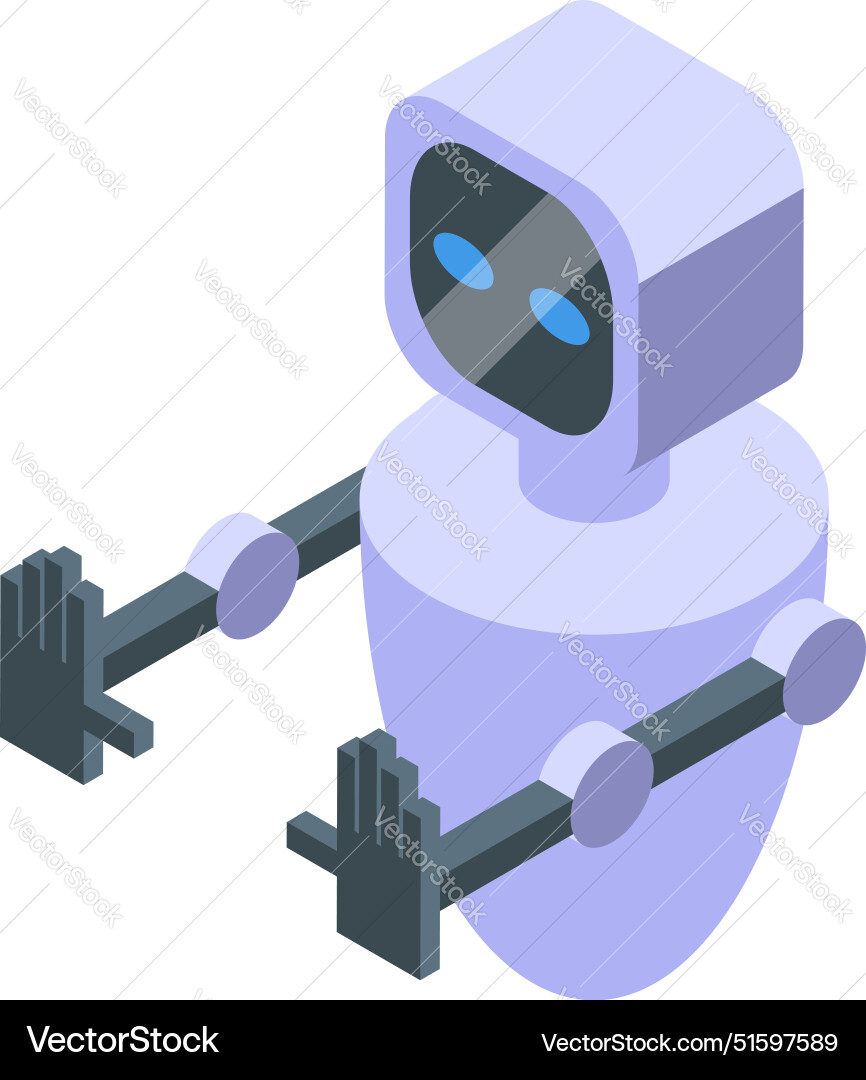 Humanoid robot making stop gesture with both hands Humanoid robot making stop gesture with both hands vector image
