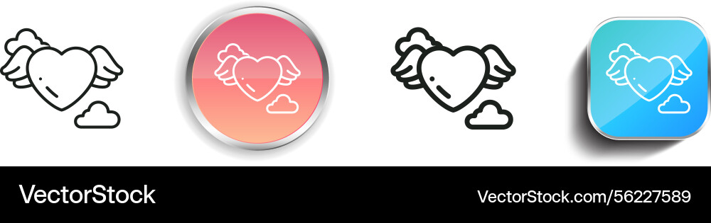 Love icon thin linear regular and button style vector image