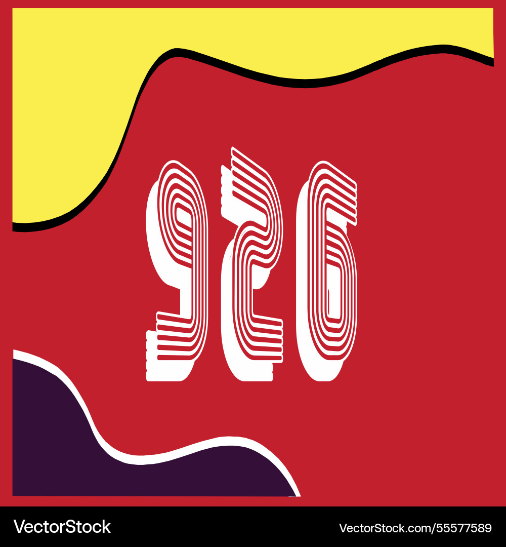 Number font design with decorative dots Vector Image