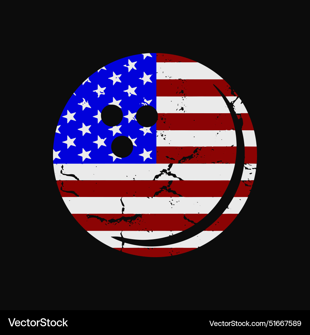 Official american flag bowling ball Royalty Free Vector