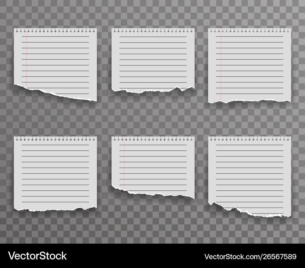 Ripped Paper Notes - Torn Sheet Vector Image
