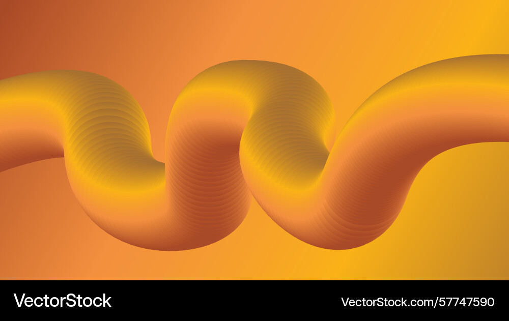 Blend flowing 3d abstract background orange color Vector Image