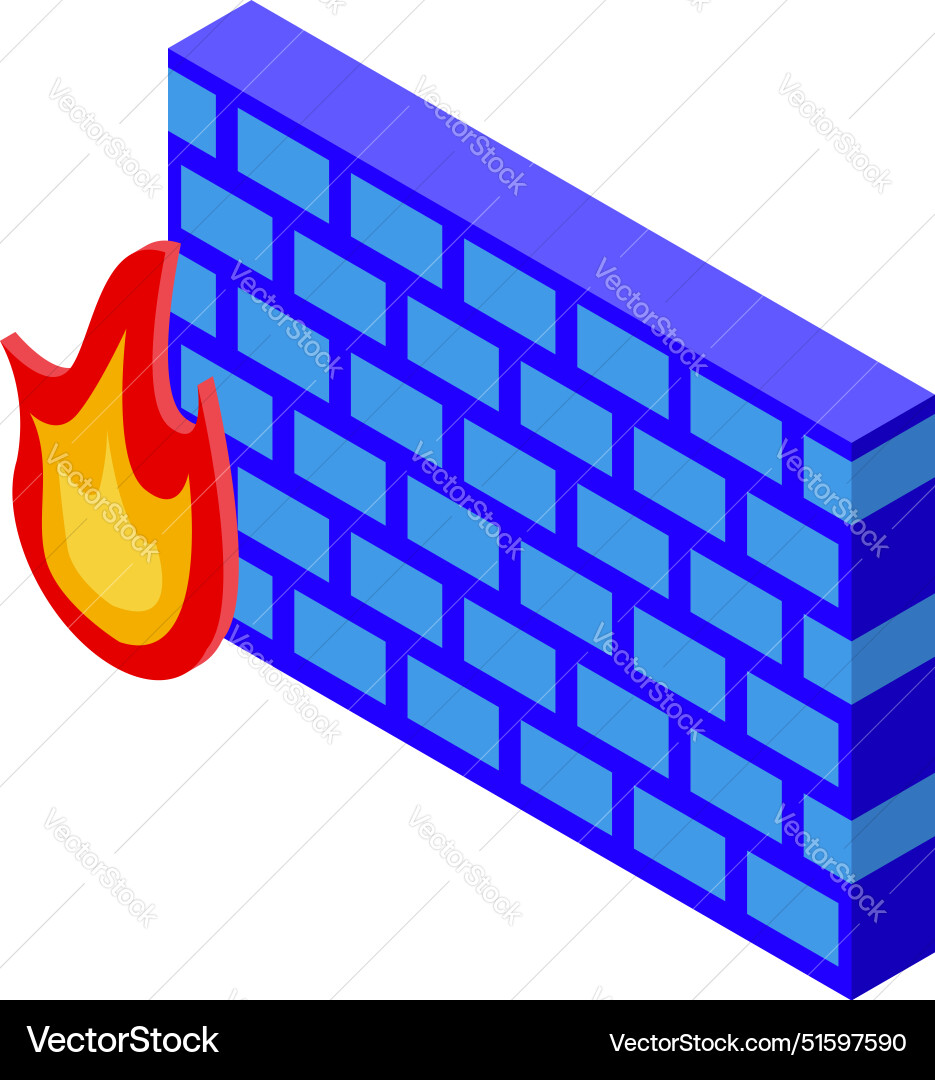 Firewall protecting network from internet virus Firewall protecting network from internet virus vector image