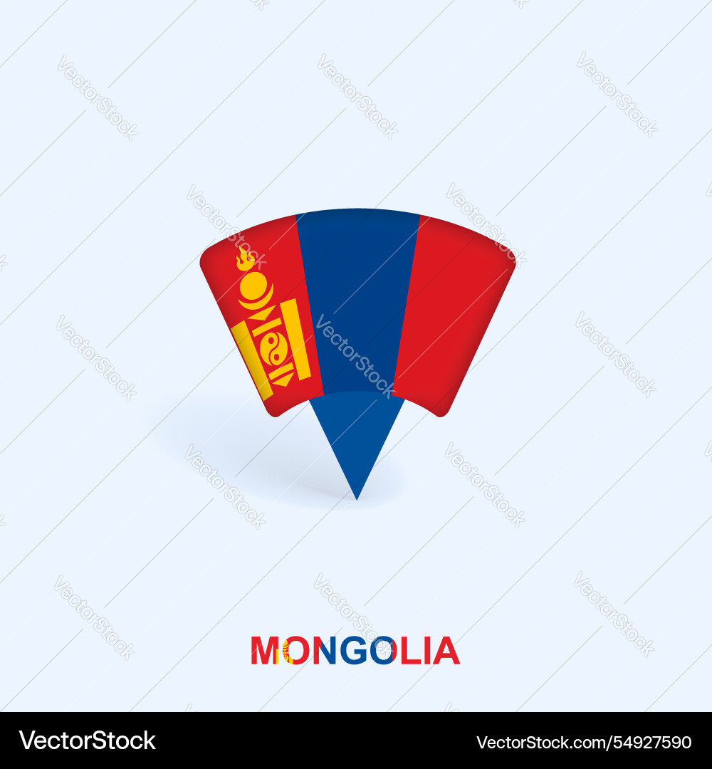 Mongolia Flaggenplaner Design mit Schatten Mongolia Flaggenplaner Design mit Schatten vektorbild