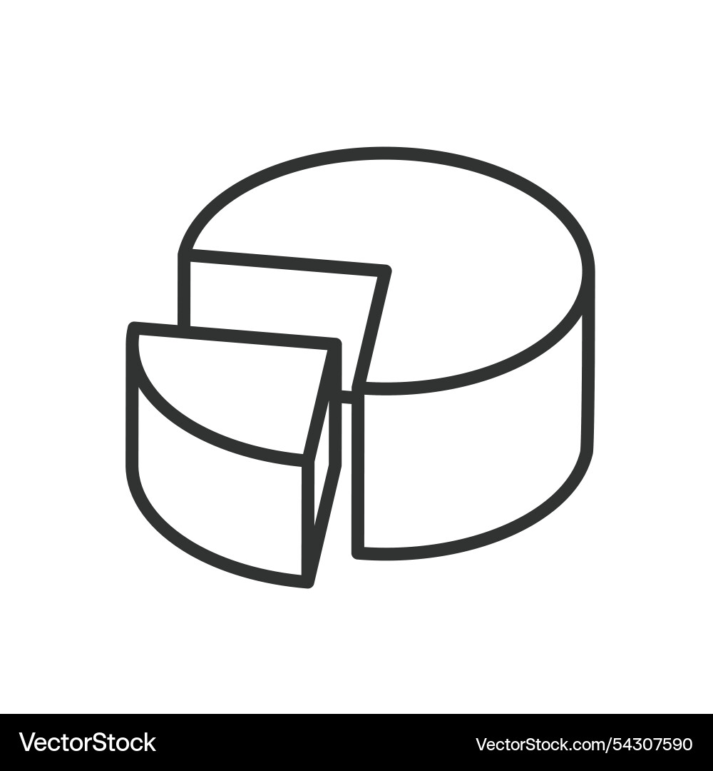 Pie chart two segments icon in line design vector image