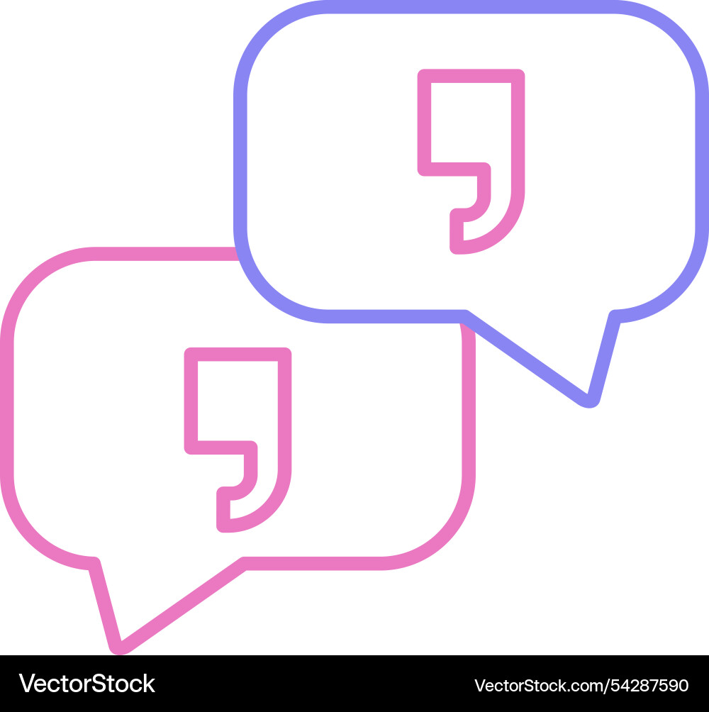 Quotation line two colour icon Vector Image