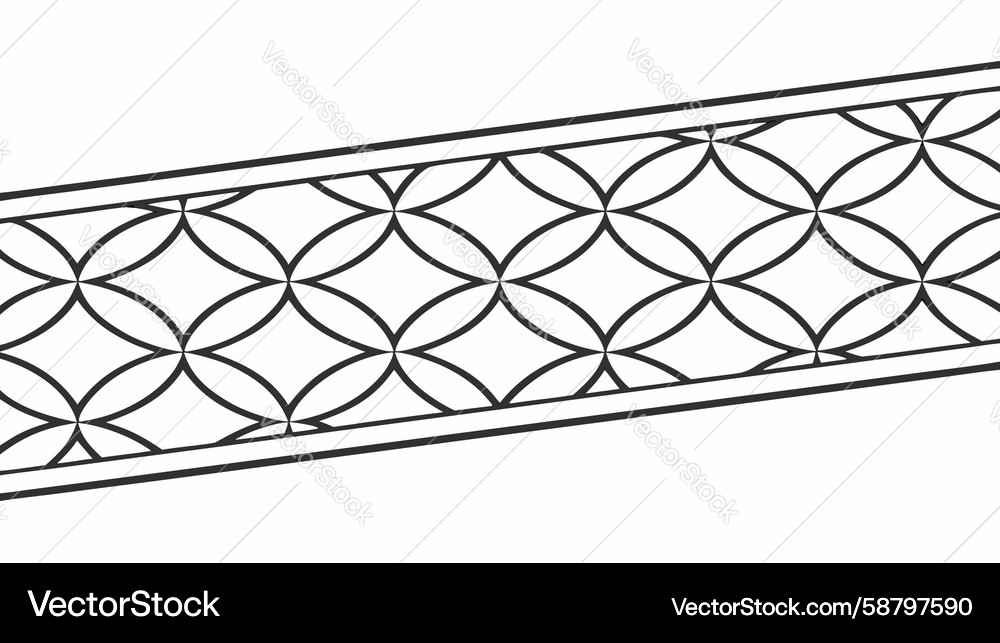 Repeating geometric circle pattern border design Vector Image