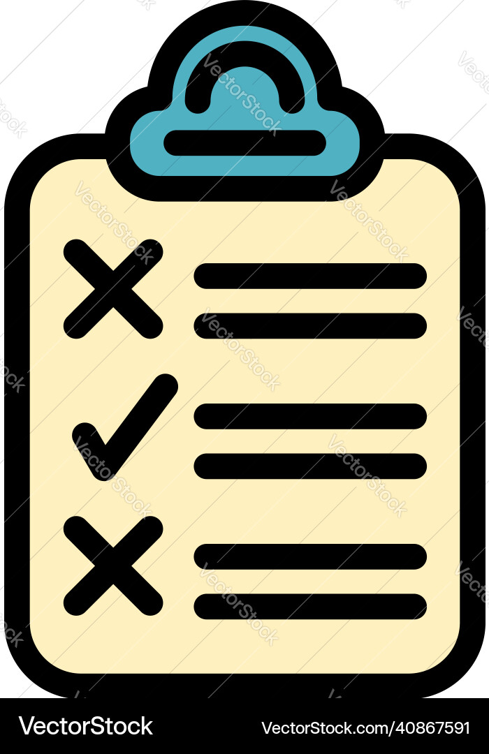 Assignment list icon color outline Assignment list icon color outline vector image
