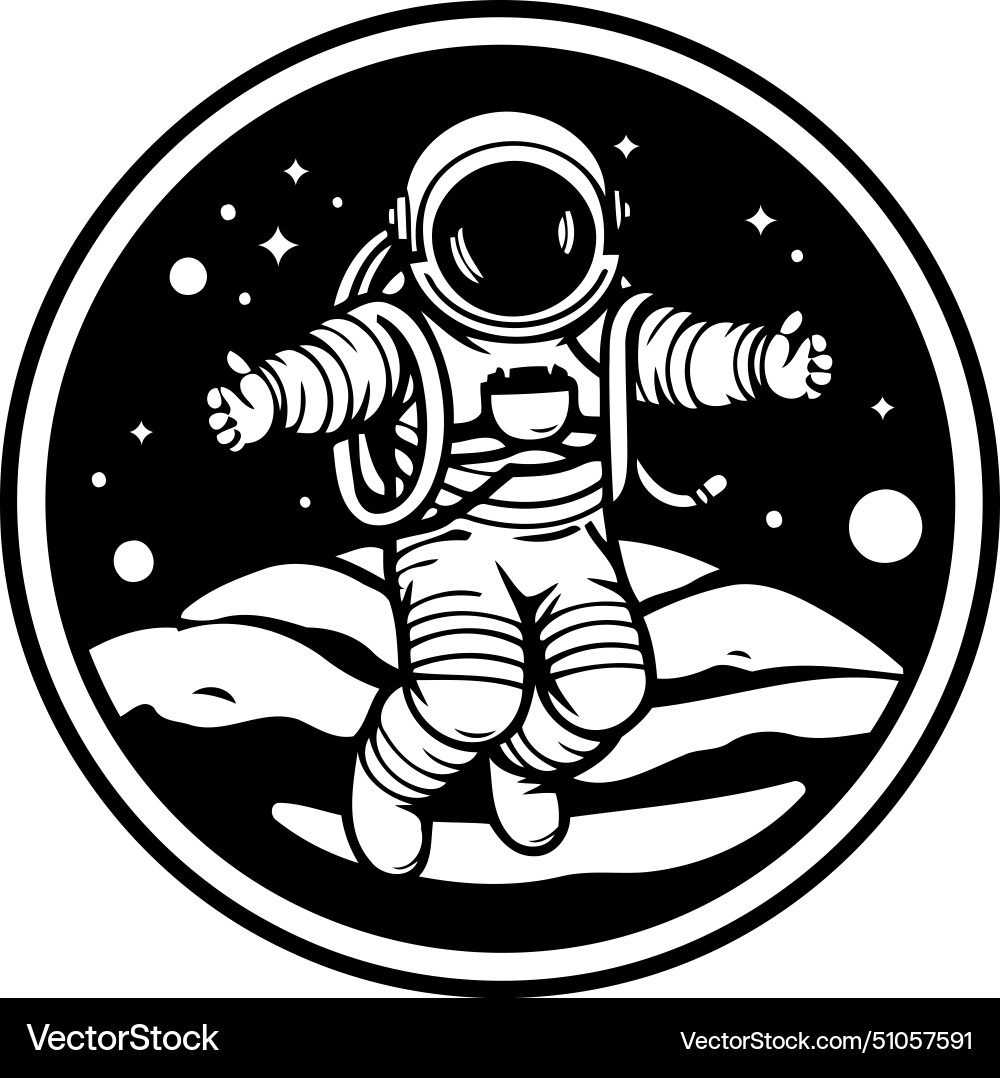 Astronaut in outer space on white background Vector Image