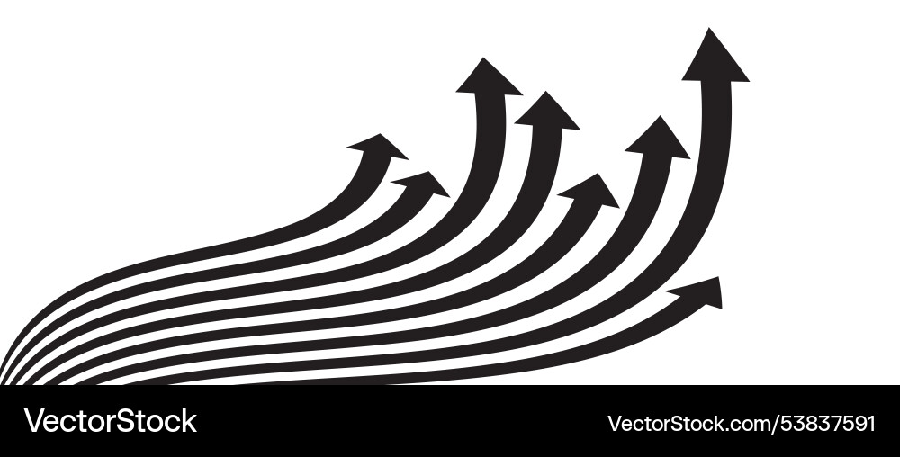 Dynamic arrows pointing upward in a sleek Dynamic arrows pointing upward in a sleek vector image