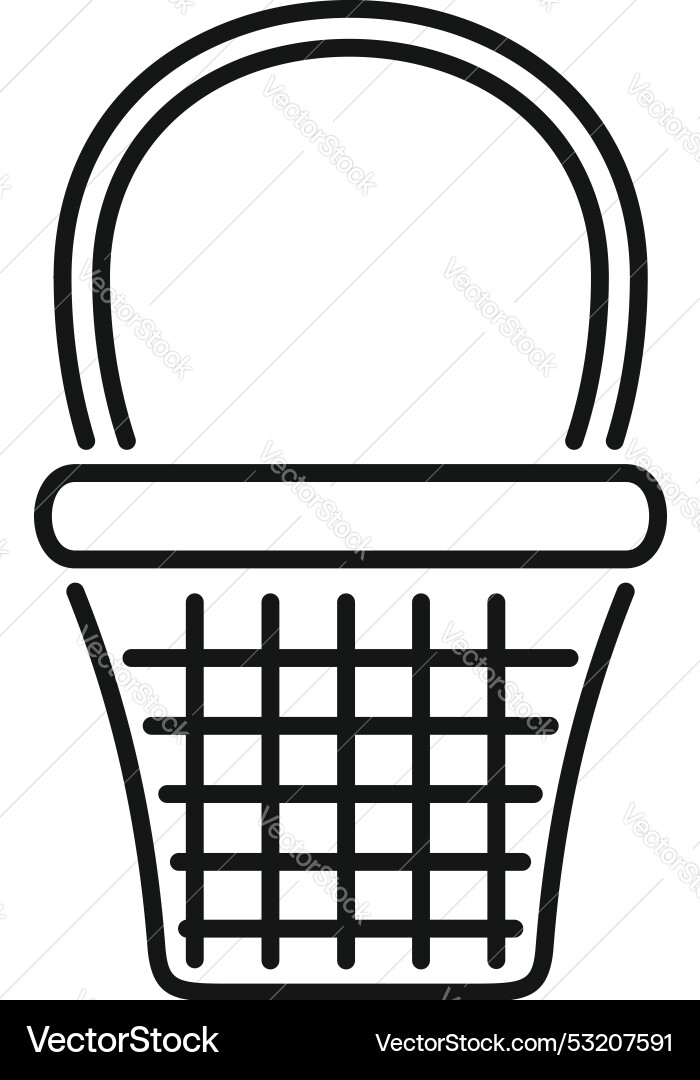 Empty wicker basket with handle for grocery Empty wicker basket with handle for grocery vector image