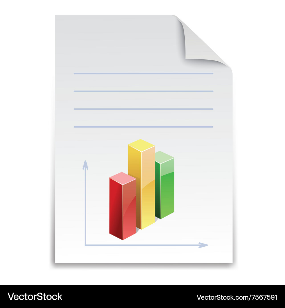 File with stat bar graph Vector Image