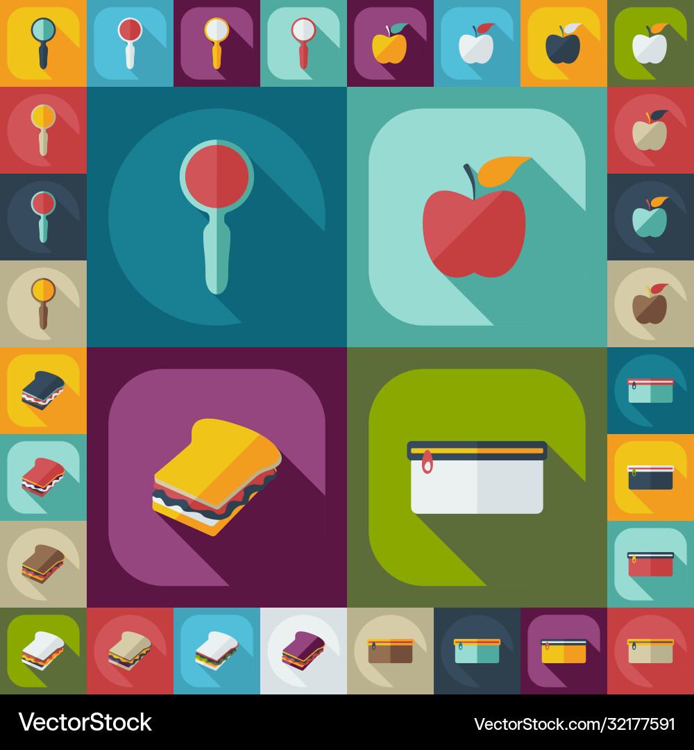 Flat concept set modern design with shadow vector image