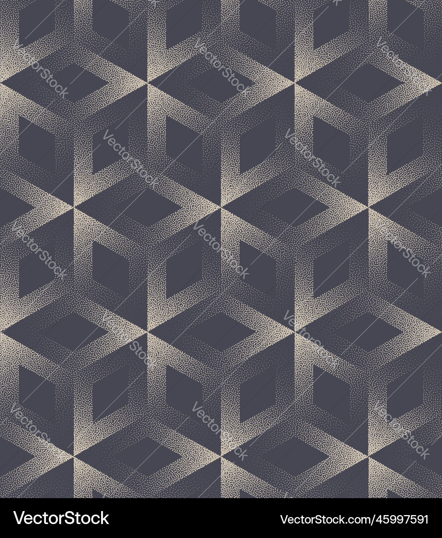 Geometric block grid stipple seamless pattern Geometric block grid stipple seamless pattern vector image