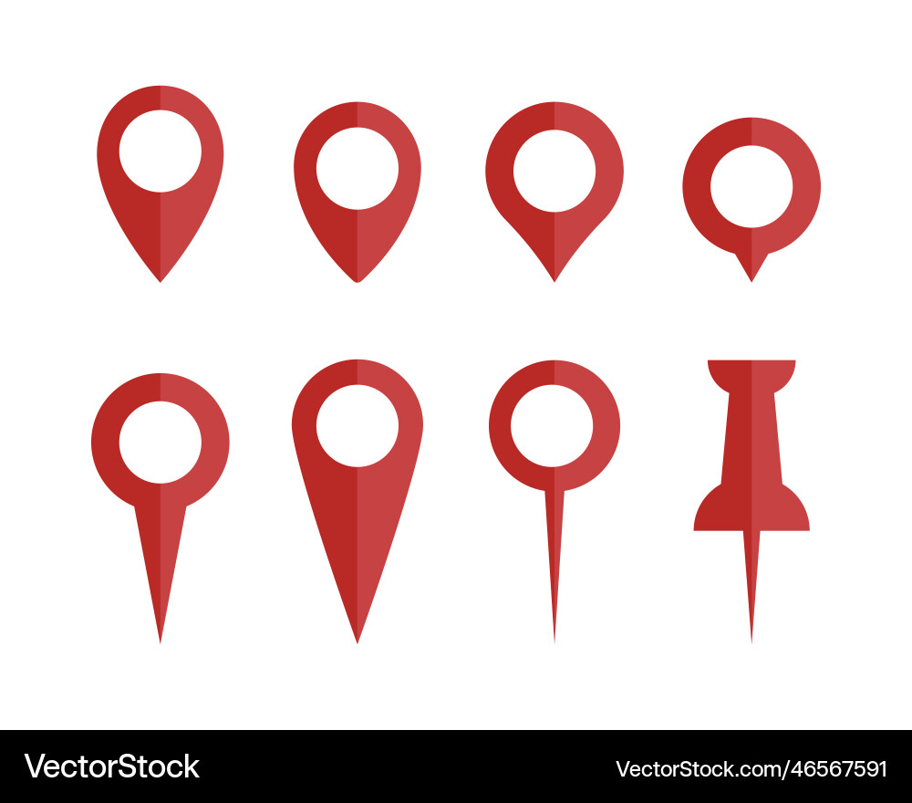 Map pointer flat icon location destination pin vector image