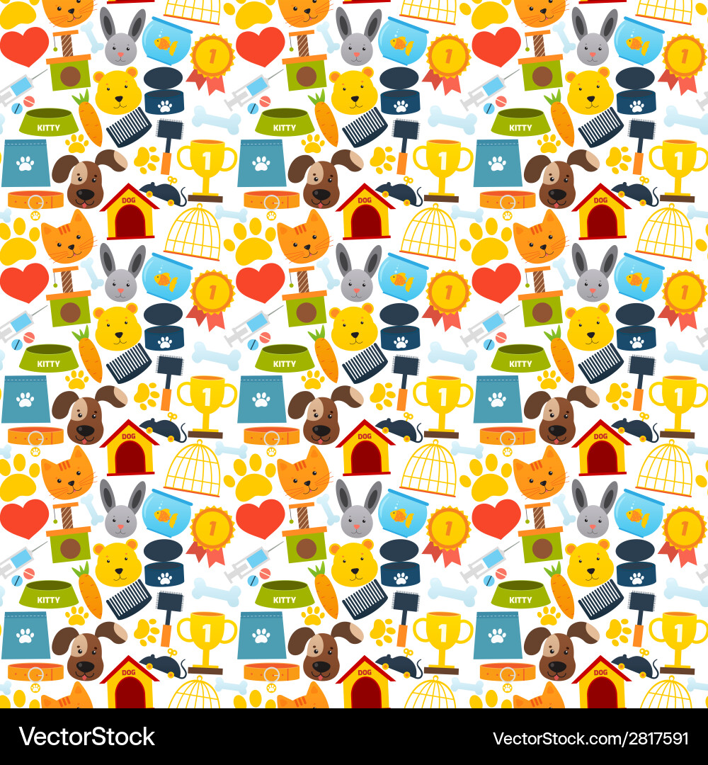 Pets seamless pattern vector image
