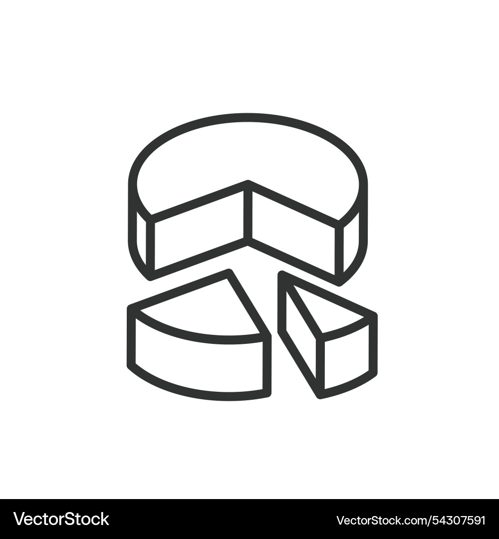 Pie diagram three segments icon in line design Pie diagram three segments icon in line design vector image